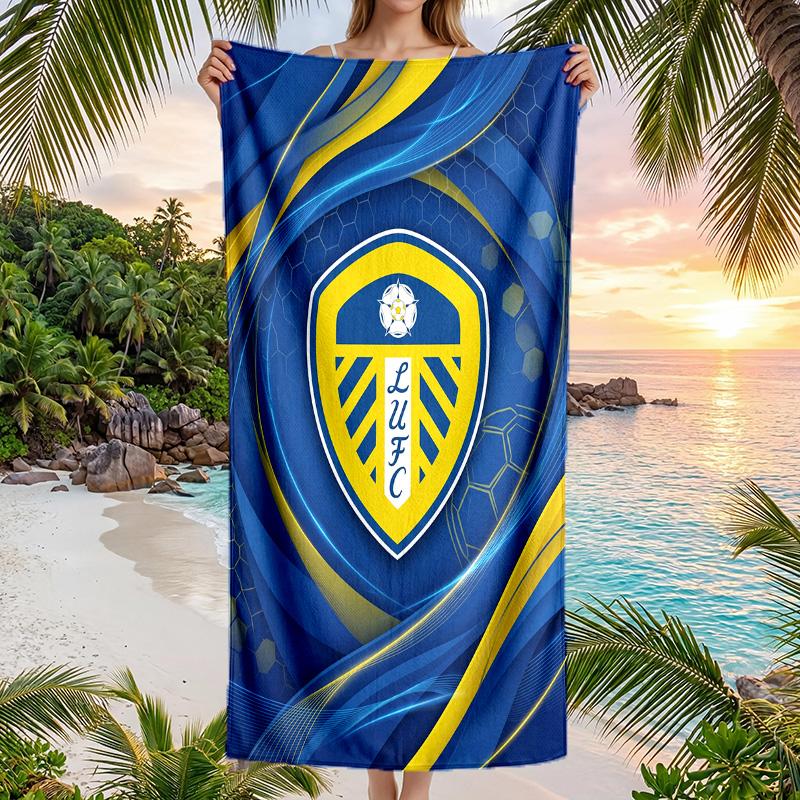 Asciugamano da Spiaggia Leeds United Football Morbido Microfibra Asciugamano Estivo Asciugatura Rapida Assorbente per Spiaggia Piscina Viaggio