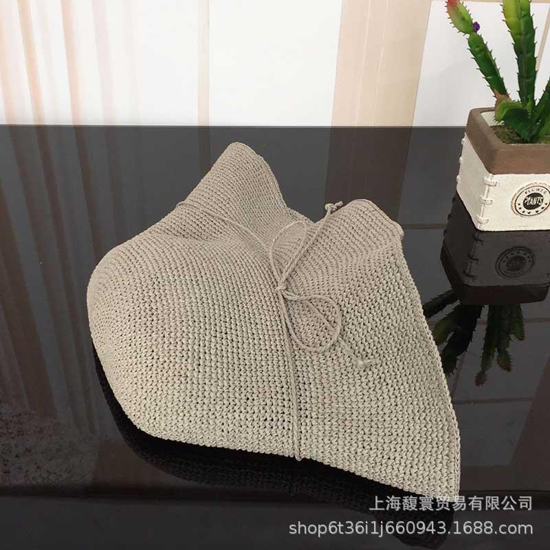 8Cm Japanese handmade crochet pull-up straw hat foldable sun hat children summer sun protection bucket hat sun hat