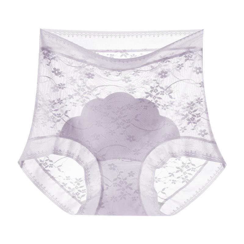Ladies Spring and Summer Light Luxury High Waist Mesh Stitching Breathable Sexy Butt Underwear