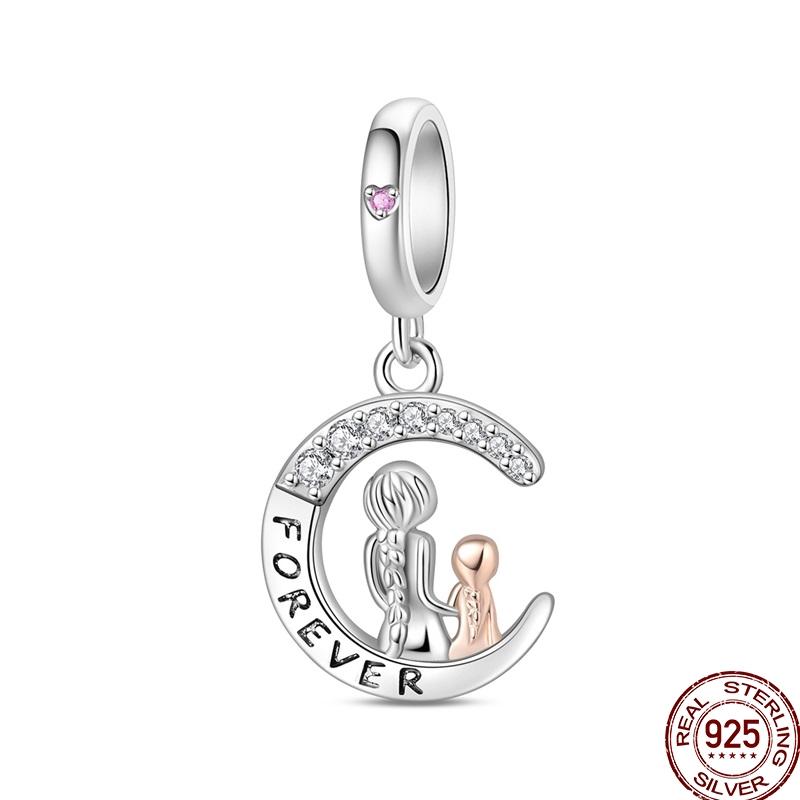 100 Copper Family Charm Bead Charms Bead Charms Father Mother Holding Hands Pendant Compatible With Authentic Bracelets Do It Yourself Ideal For Wome