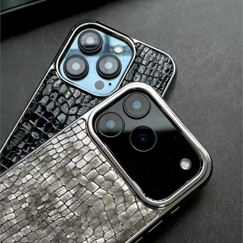 Θήκη Υψηλής Ποιότητας με Γυαλιστερό Μοτίβο Δέρμα Κροκοδείλου Για iPhone 17 Air 16 15 14 13 12 11 Pro Max Plus Επιμεταλλωμένη Δροσερή Θωρακισμένη Αντικραδασμική Κάλυψη