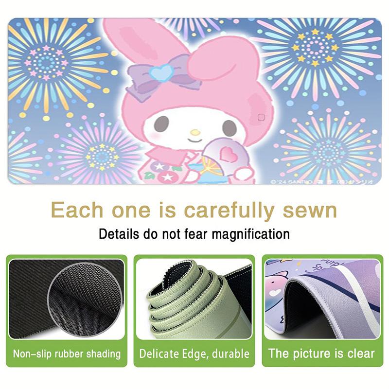 1pc My Melody Fireworks Celebration Computer Pad with Vibrant Print, Mouse Pads for Desk 155