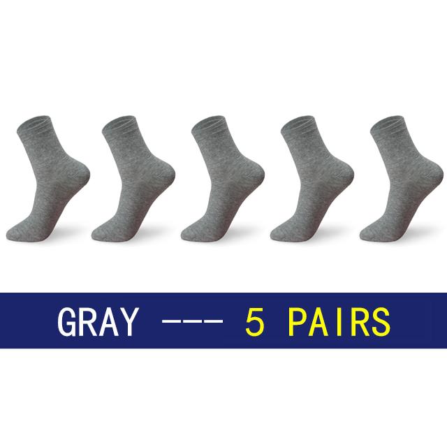 5 Pairs Men Socks Cotton Solid Color Black White Business Fashion Casual High Quality Classic Male Sock Large Size 38-48