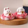 1PC Home Decoration Desk Accessories Figurines Miniatures Cute Cartoon Simulation Lotus Small Animal Micro Landscape Ornaments