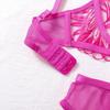Women's Sexy Lace Bra Set Solid Color Embroidery Push-Up Lingerie Set Hollow Out Open Back Bra Set