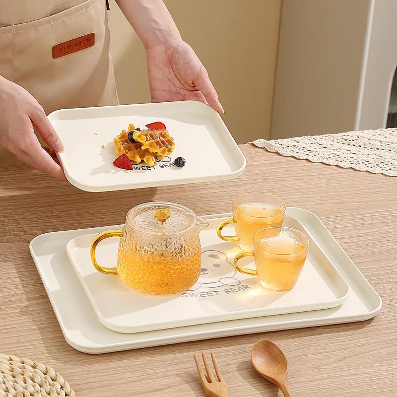 Ruhhan Greedy Bear Plastic Serving Tray (2-Pack)