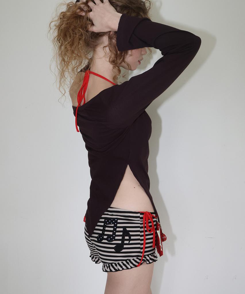 CRANK Frill Micro Shorts_Stripe