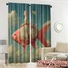 2pcs, 2D FLAT PRINTING Curtains (Without Rod) DreamyFishRide Contemporary Popular Curtains Yarn Curtains Art Deco Festive