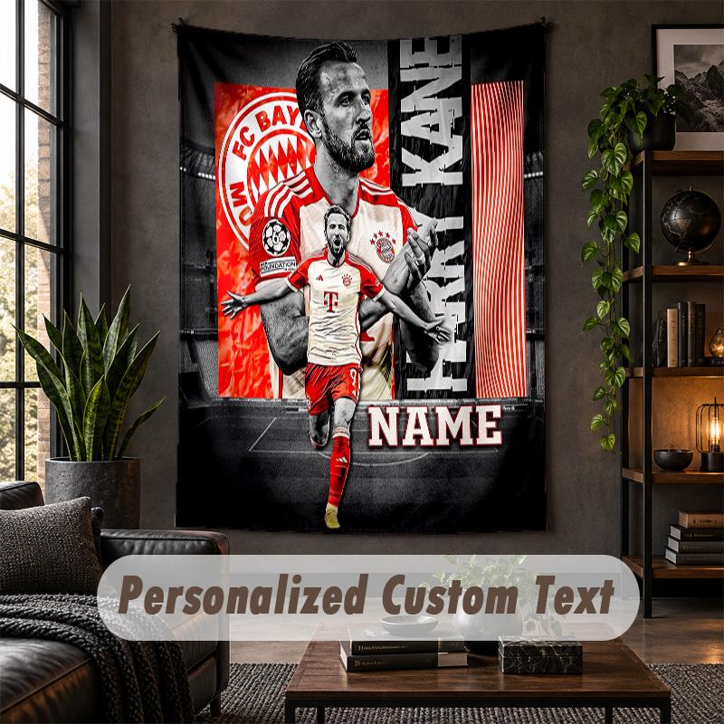 Wall Tapestry Harry Kane Print Custom Name Text Wall Hanging Home Decor