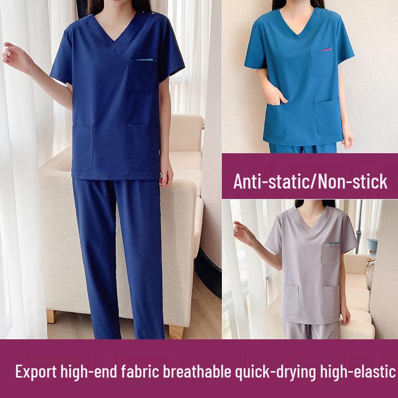 Špičkový rychleschnoucí unisexový chirurgický oblek s mnoha kapsami - Pohodlné lékařské a zubní pracovní oblečení