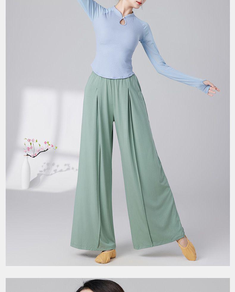 Women's Slim Fit Long Sleeve Stand Collar Dance Top - Versatile, Slimming, Classical Dance Practice Wear