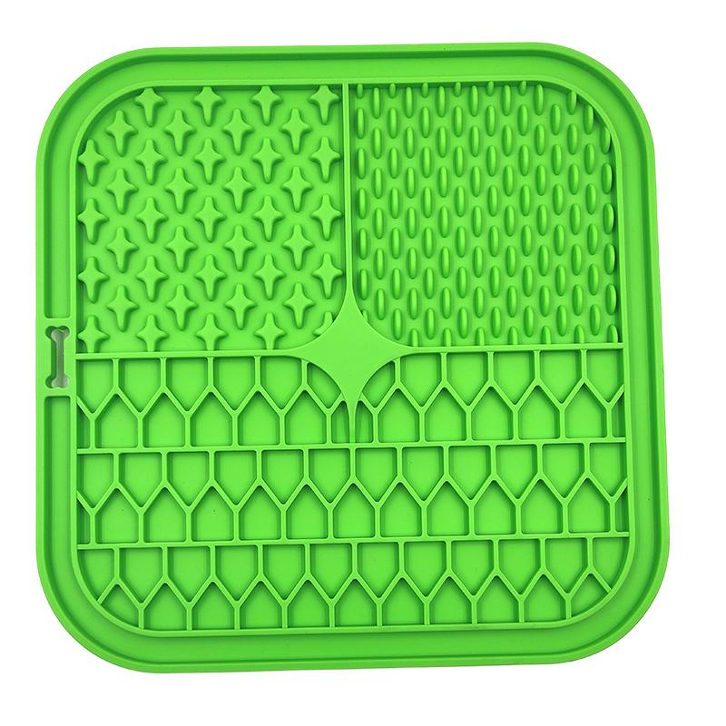 Pet Slow Feeder Lick Mat Eco-Friendly Silicone Dog Cat Food Bowl Puzzle Toy Anti-Anxiety Non-Slip Waterproof Feeding Pad Bath синий