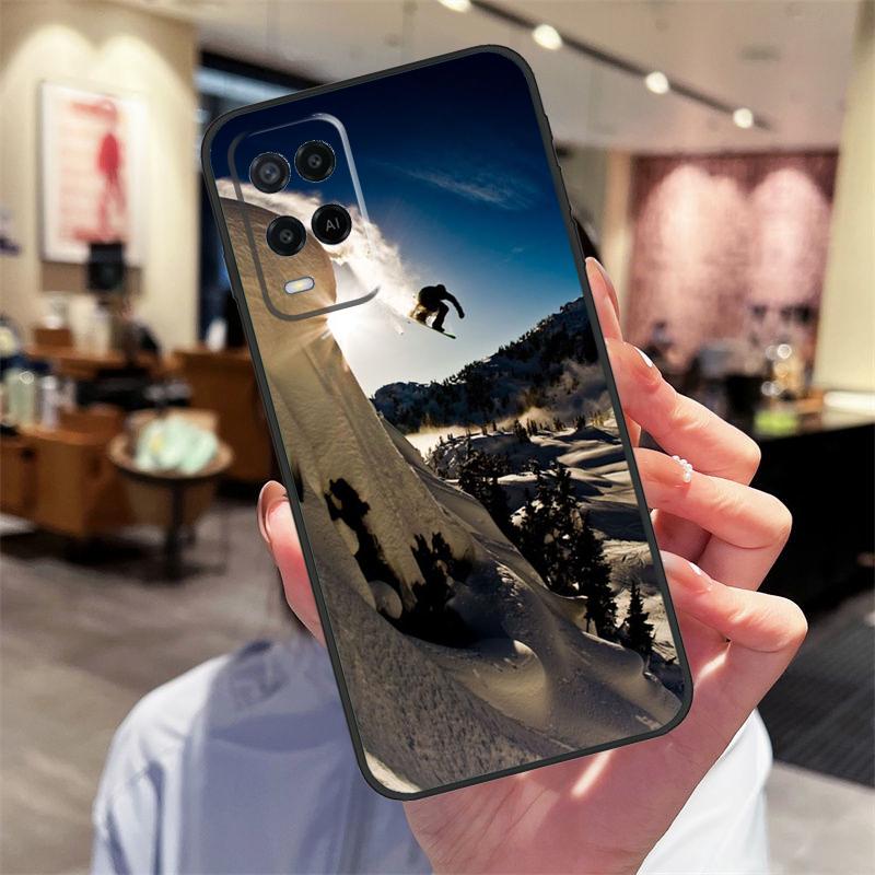 Cool Sports Snowboarding Case For Oppo A40 A60 A80 A18 A38 A58 A78 A98 A16 A76 A96 A15 A17 A77 A74 A94 A54 A57S Cover