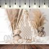 1st Birthday Party Backdrop Teddy Bear White Balloons Toy Theme Baby Shower Newborn Kids Portrait Photo Background Supplies
