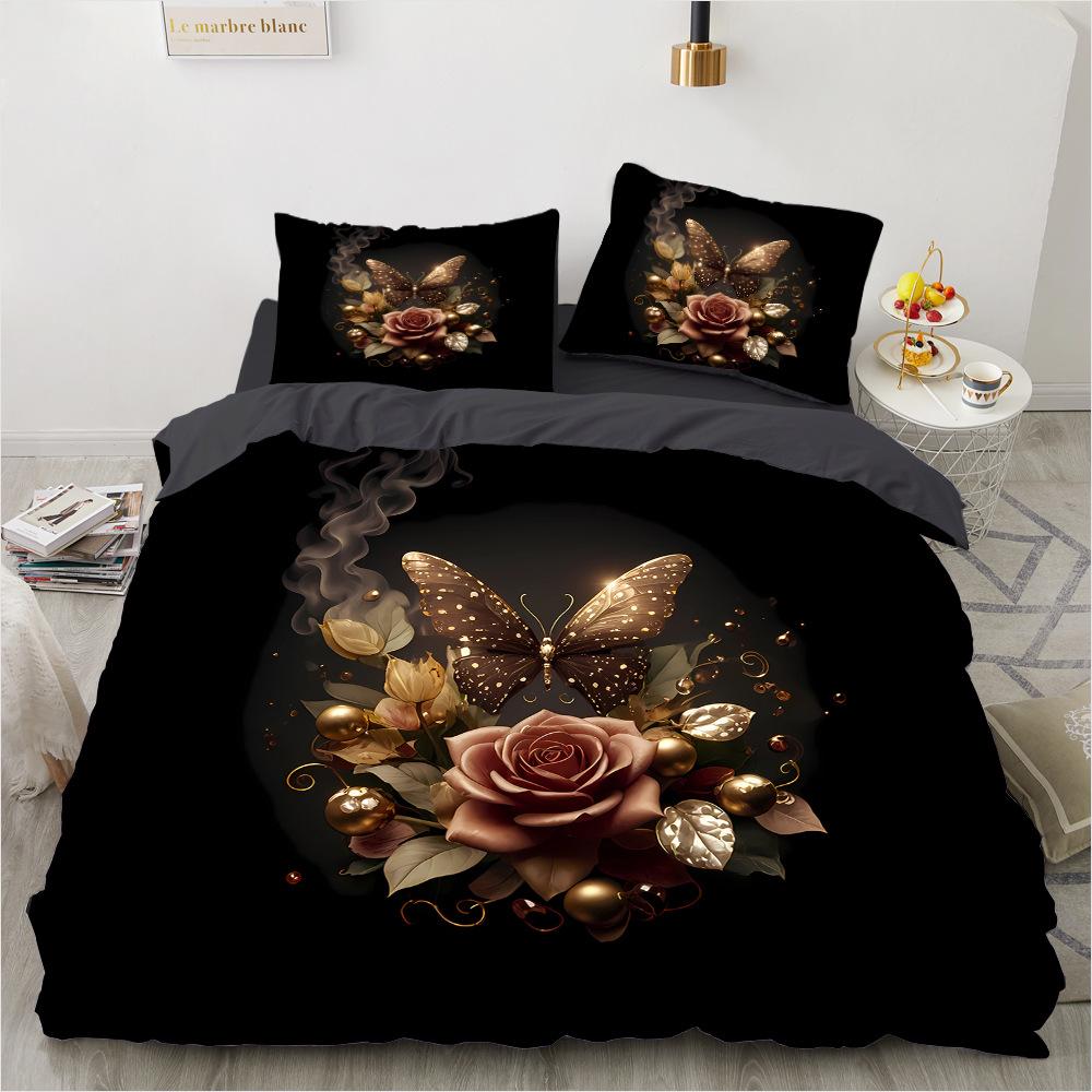 bedding set Digital Print Comfortable Duvet Cover for Home Bedroom Decoration, 1 Duvet Cover and 2pillowcase with Zippers