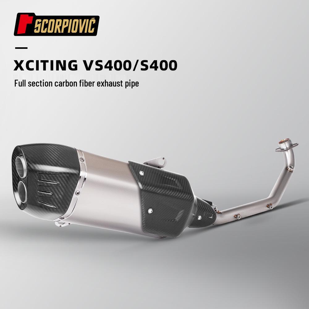 Motorcycle Scooter Boat VS400 S400 Stainless Steel Exhaust Pipe Set