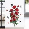 Valentine's Day Heart,shaped Rose Wall Stickers, Holiday Decorative Stickers, Removable Self,adhesive PVC.