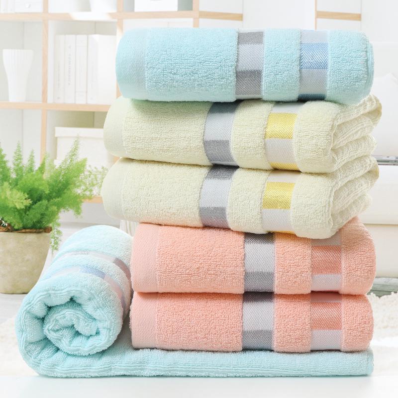 Ribbon Grid Large Cotton Bath Towel for Home