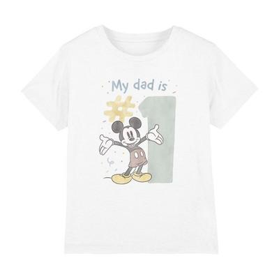 Mickey & Friends Unisex Adult No.1 Dad Mickey Mouse Watercolour T-Shirt