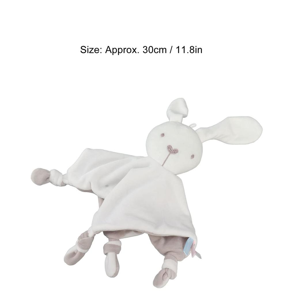 Baby Bath Towel, Baby Pacifier Towel, Plush Cartoon Doll, Infant Burp Cloth, Handkerchief, for Babies 3 Months and Up (Rabbit)