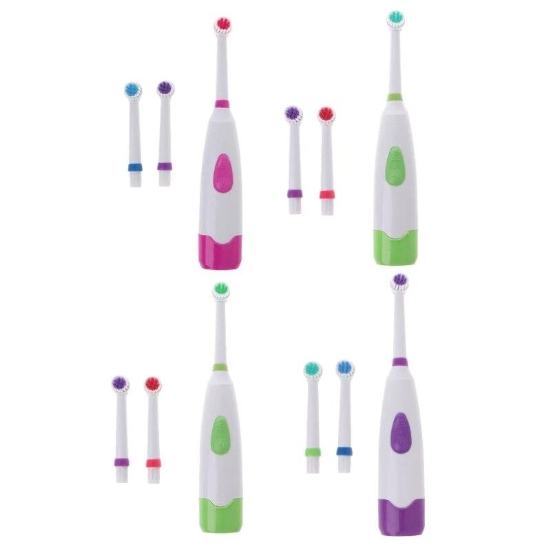 Waterproof Rotating Electric Toothbrush With 3 Brush For Head