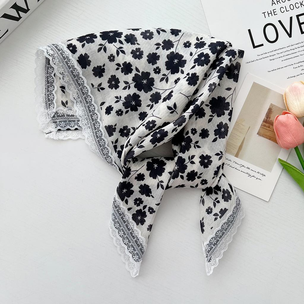 Summer Lace Sweet Girlish Vibe Headscarf Multi-Functional Decorative Small Scarf Headband