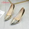 Fashion Aphixta 10cm Heels Women Pumps Shoes Pointed Toe Bling Gold Patent Leather Sexy Wedding Party Official Shoes Woman Big Size 48