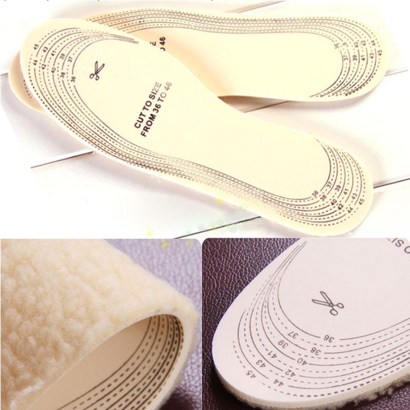 1 пара унисекс мужская женская зимняя теплая мягкая шерстяная зимняя обувь стельки размер 36-46