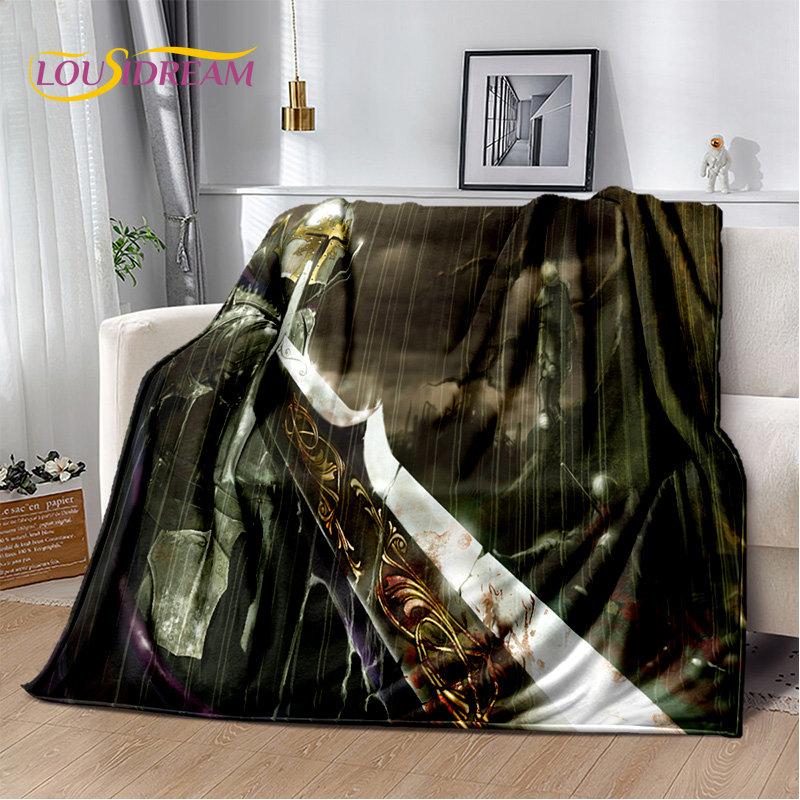 Cavalier Knight Templier Crusaders Joc pătură moale de pluș, pătură de flanel pătură pentru sufragerie dormitor pat canapea picnic