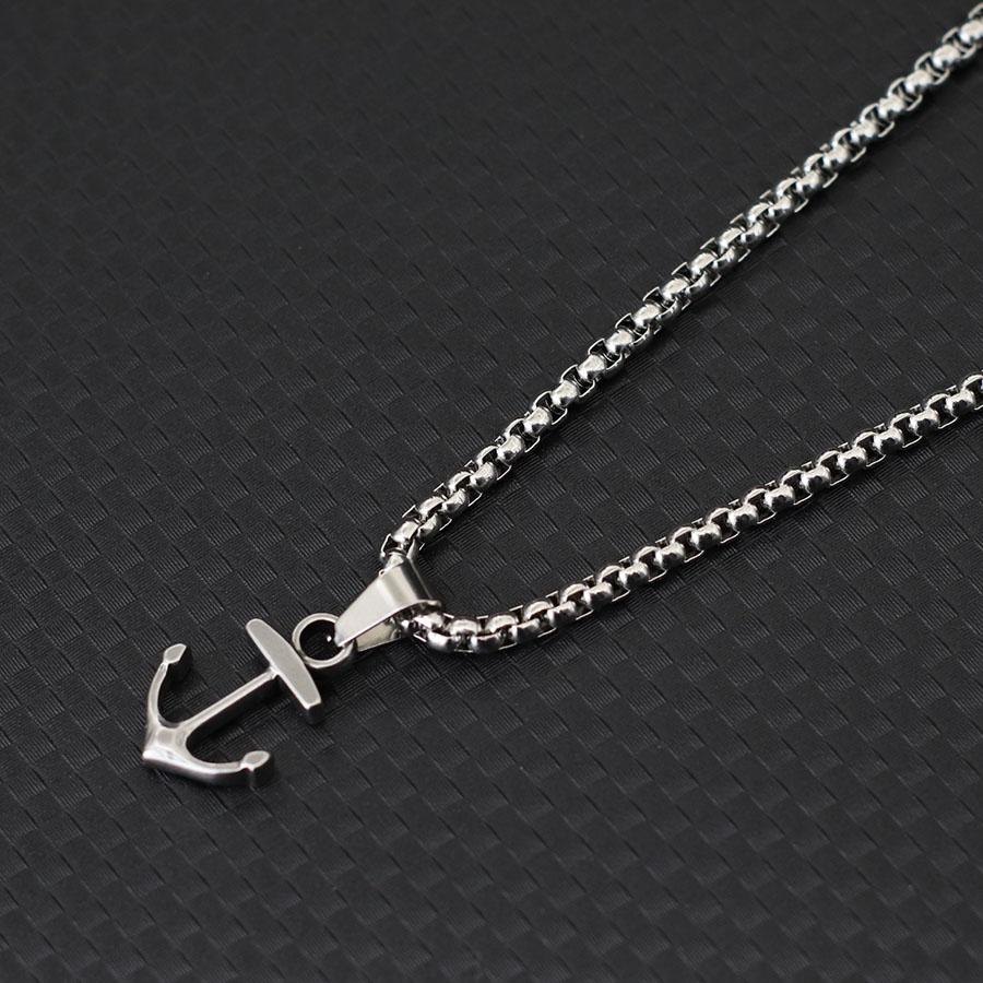 

New Skull Necklace For Men 60cm Cuban Chain Hiphop Rock Stainless Steel Anchor Collar Outdoor Cycling Neck Accessories Homme