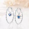 Double Hoop Earrings For Women 925 Silver Starry Moon Sea Star Turtle Pendants Ear Studs Earrings Fine Anniversary Jewelry Gifts