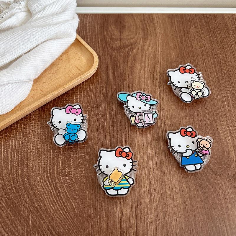 Simple And Cute Childlike Acrylic Leisurely Kt Rotating Small Cartoon Mobile Phone Holder Airbag Lazy Back Sticker