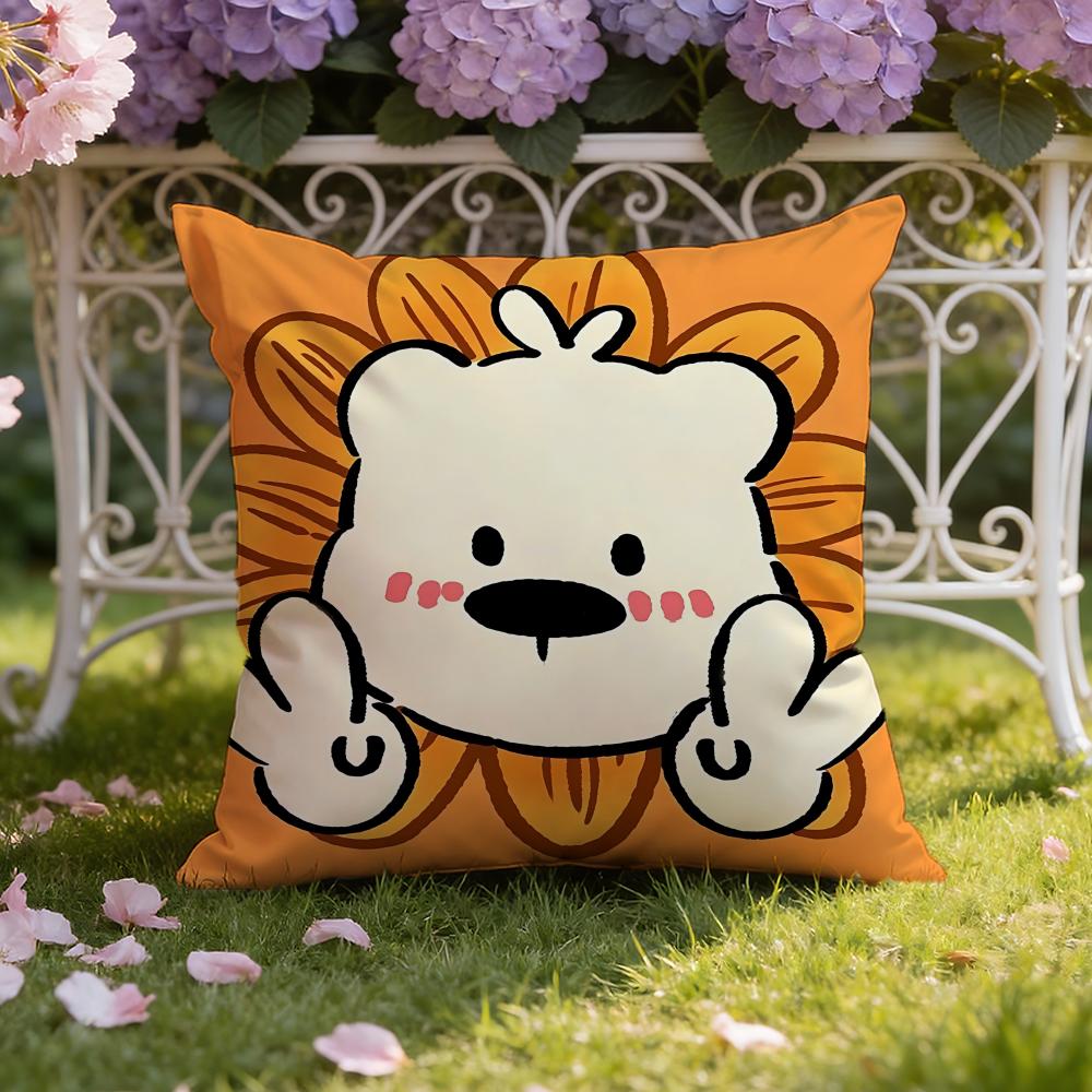 Sticker Cute Bear Stickers Cushion Cover Home Car DualScene Pillow Cover Reversible for Premium Comfort