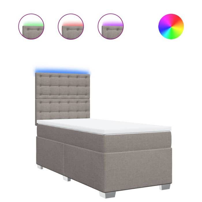 Maison Exclusive - Sommier à lattes de lit avec matelas Taupe 100x200 cm Tissu