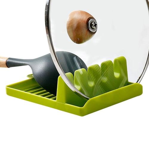 Spoon Rest with Lid Holder - Heat-Resistant Pot Lid Holder, Spatula, Ladle, Spoon Rack, Multi-Functional Kitchen Storage Rack for Spatulas, Ladles, Ch