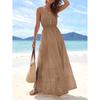 Europe, America 2026 Summer New Simple High Waist and Thin Casual Beach Vacation Suspender Dress