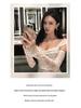 Elegant Strapless Lace Fishtail Evening Gown with Waist-Slimming Design