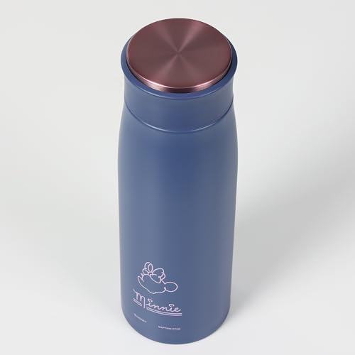 Captain Stag Disney MP Personal Water Bottle, 450ml, Vacuum Insulated, for Outdoor Use, Minnie Mouse/Line Art Design, MA-2344