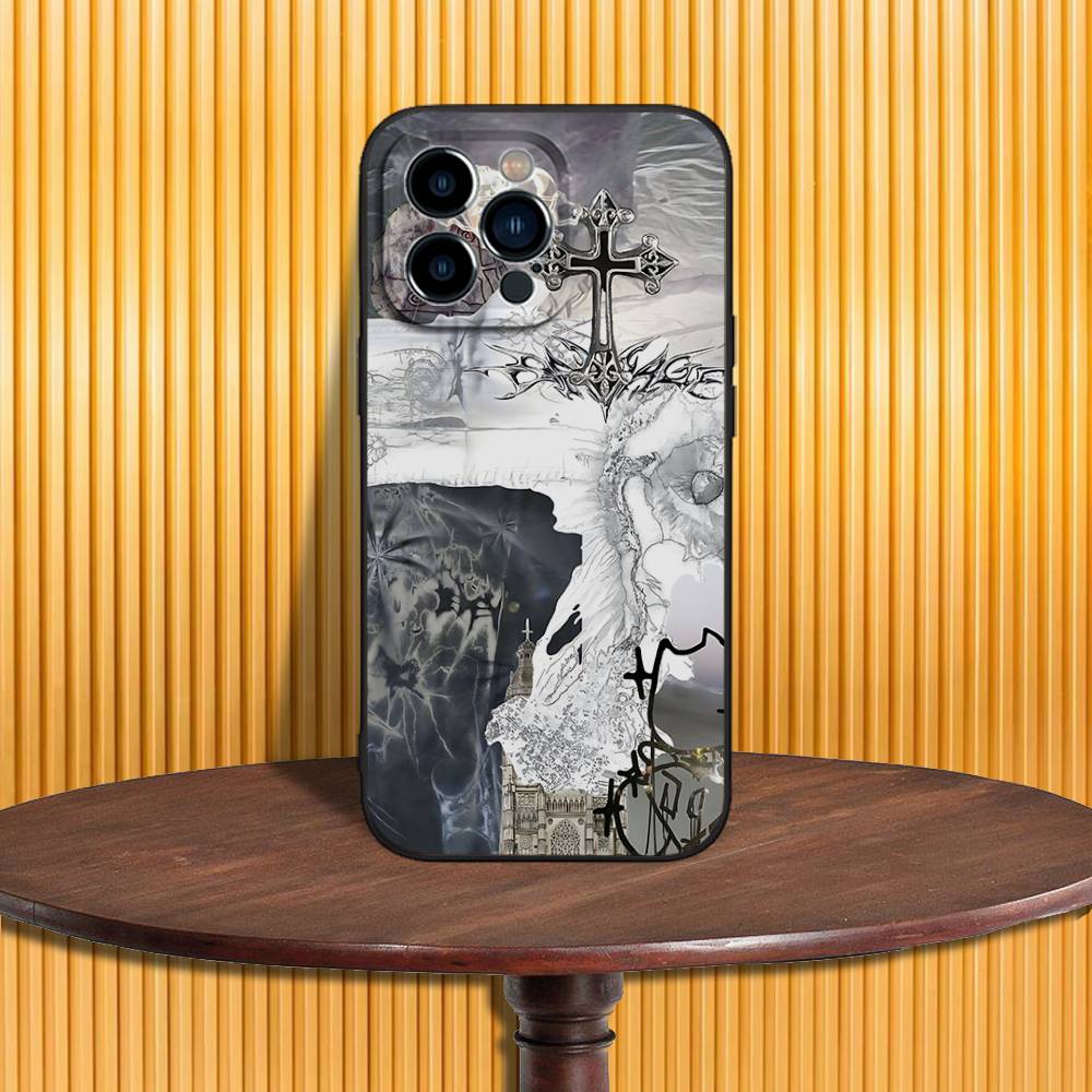 Gotische Coquette Cyber Sigilism Handyhülle Für iPhone 16,15,14,13,12,11,Pro,Max,Plus,X,XS,SE4,E,Mini,Weiche Schwarze Hülle