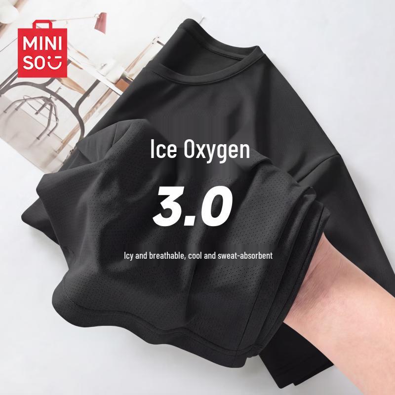 MINISO Men s Ice Silk Quick-Dry Mesh T-Shirt L