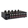 5-in-5-out Mini Audio Mixer, Compact Stereo Distributor with RCA Interface, Independent Volume Control, Independent Input Switch, No Wear, 15dB Signal