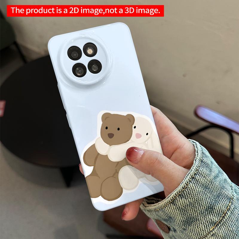 2DFlat Xiaomi Redmi phone caseCuddly Bear and Bunny Hug Sticker Designsuitable for Redmi Note 11 12 13 14 A3 K80 15 17 Ultra
