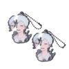 1/2Pcs The Summer Hikaru Died Tsuji Nakayoshi Keychain Anime Acrylic Pull-Out Tear Keyring Creative Key Holder Phone Pendant