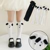 Novelty Funny Doll Hand In Hands Matching Calf Socks Friendship Socks Cute Cartoon Cotton Socks Kids Knee High Socks
