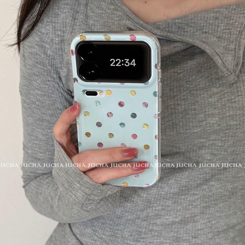 Full Coverage Silicone Phone Case With Large Cutouts IPhone 15 Ultra Soft Dot Design Women Xiaomi 17