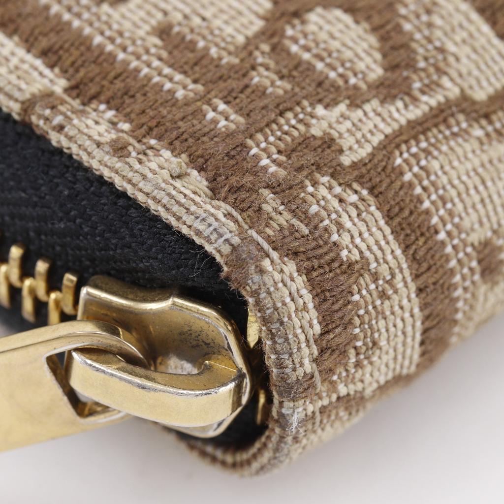 Dior Zip Around Purse 43BO.1215 Oblique Brown Canvas Women Used