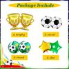 8 Pcs Soccer Balloons Set World Champion Trophy Balloon for Soccer Birthday Game Day Party Team Victory Celebration Sports Theme