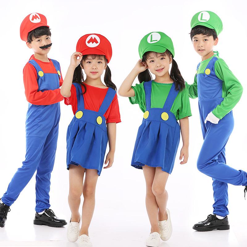 Parent-Child Super Mario Halloween Cosplay Costumes