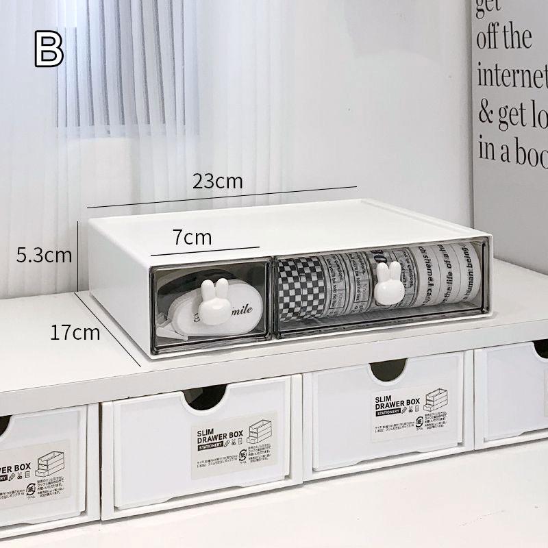 Caja de Cajones Combinada con Asa de Conejo Organizador de Papelería de Escritorio Cajón Multicompartimento Gabinete para Lápices