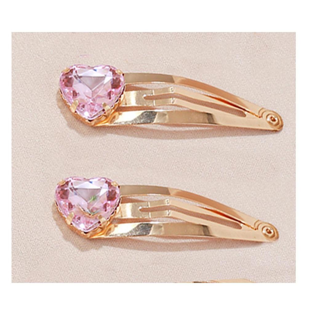 Pink Rainbow Love Side Bangs Clip - Fashionable Alloy Jewelry Hairpin for Girls